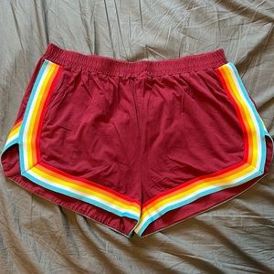 Rainbow Trim Retro Shorts